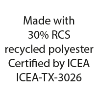 Made with 30% RCS recylced polyester certified by ICEA ICEA-TX-3026