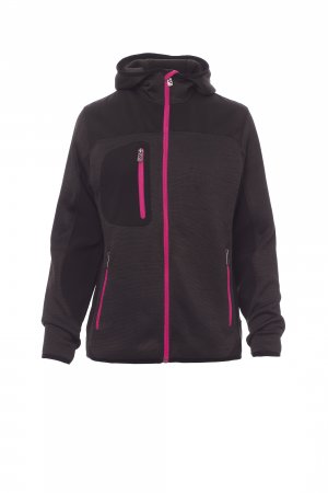 MELANGE STEEL GREY/BLACK-FLUORESCENT FUCHSIA