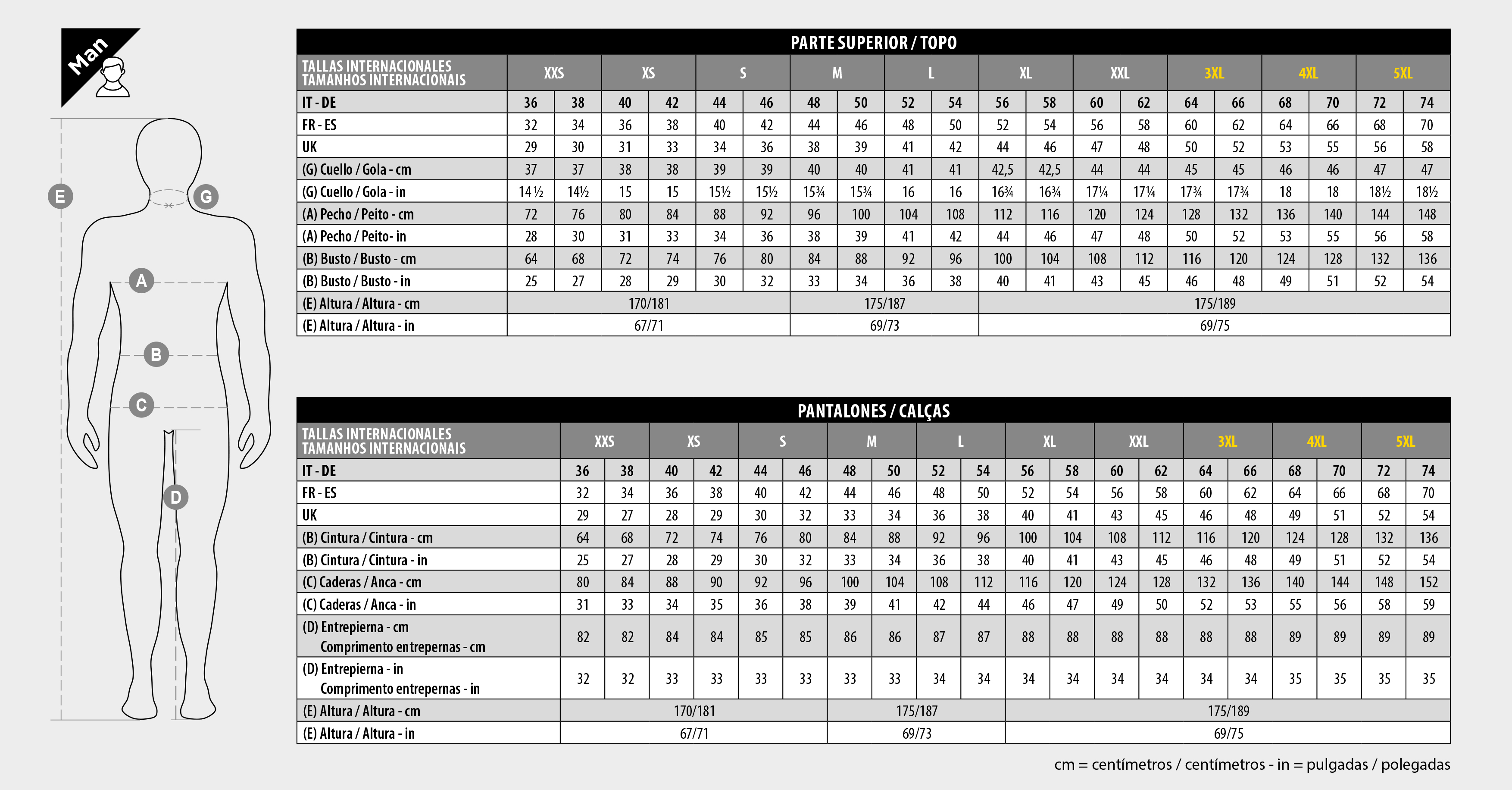 tamanhos de calçados em ingles